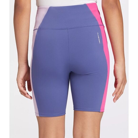 NWT The North Face Girl's Never Stop Purple Colorblock Bike Shorts - Picture 2 of 5